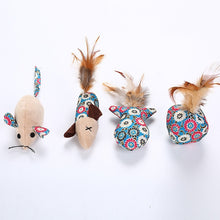 Load image into Gallery viewer, 4pcs/lot Catnip Cat Toys Mouse Fish Ball Feather