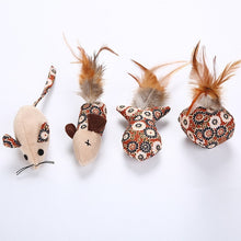 Load image into Gallery viewer, 4pcs/lot Catnip Cat Toys Mouse Fish Ball Feather